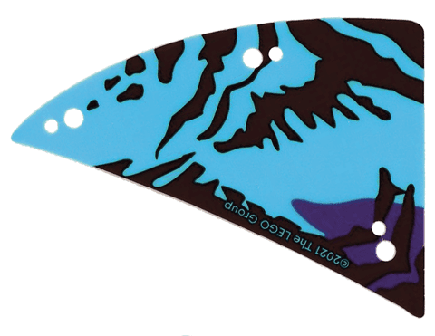 Plastic Part for Set 75572 - Wing Banshee Ikran Left Tailwing with Medium Blue, Dark Brown, and Dark Purple Skin Pattern