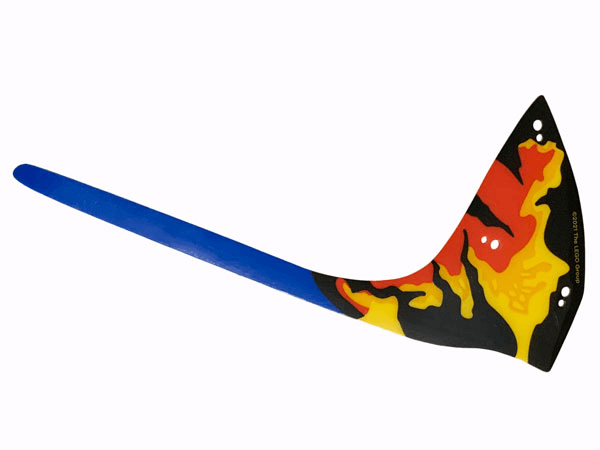 Plastic Part for Set 75574 - Wing Dragon Toruk Left Tailwing with Black Veins and Red, Bright Light Orange, Yellow, and Blue Trim Pattern