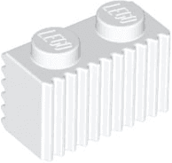 Brick, Modified 1 x 2 with Grille / Fluted Profile