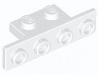 Bracket 1 x 2 - 1 x 4 with Rounded Corners at the Bottom
