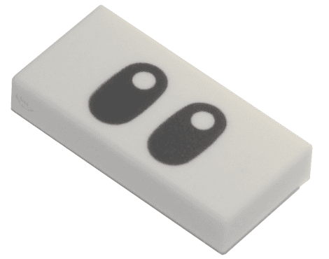 Tile 1 x 2 with Black Elongated Eyes Pattern (Super Mario Foo)