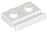 Plate, Modified 1 x 2 with Door Rail