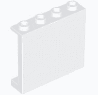 Panel 1 x 4 x 3 with Side Supports - Hollow Studs
