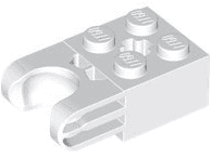 Technic, Brick Modified 2 x 2 with Ball Socket and Axle Hole - Straight Forks with Round Ends and Closed Sides