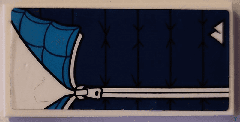 Tile 2 x 4 with Dark Azure and Dark Blue Sleeping Bag with Zipper and Sports Mountain Logo Pattern (Sticker) - Set 60387