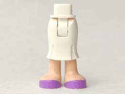 Mini Doll Hips and Skirt Long, Light Nougat Legs and Medium Lavender Shoes Pattern - Thick Hinge