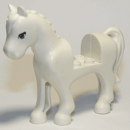 Horse, Mini Doll Style with 2 x 2 Cutout with Bright Light Blue Eyes and 3 Black Eyelashes Pattern