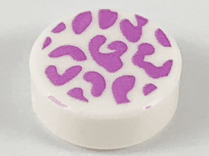 Tile, Round 1 x 1 with Medium Lavender Splotches Pattern