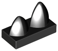 Tile, Modified 1 x 2 with 2 Teeth Vertical