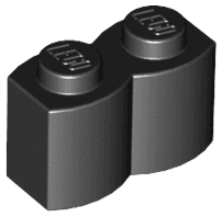 Brick, Modified 1 x 2 with Log Profile