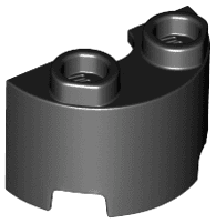 Cylinder Half 1 x 2 x 1