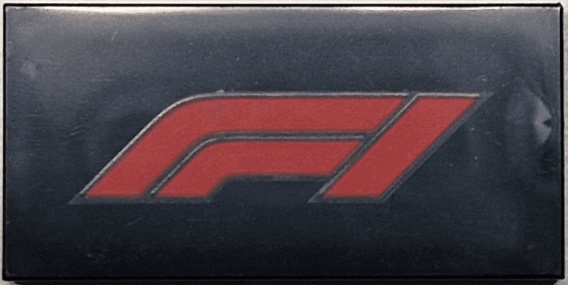 Tile 2 x 4 with Formula 1 Logo Stylized Red 'F1' Pattern