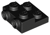 Plate, Modified 2 x 2 x 2/3 with 2 Studs on Side - Solid Bottom Tube