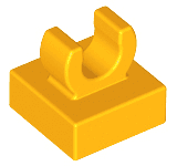 Tile, Modified 1 x 1 with Open O Clip
