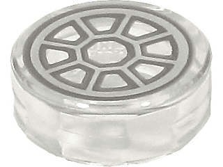 Tile, Round 1 x 1 with Dark Bluish Gray and Light Bluish Gray SW 8 Spoke Radial TIE Fighter Cockpit Pattern