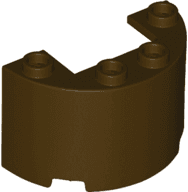 Cylinder Half 2 x 4 x 2 with 1 x 2 Cutout
