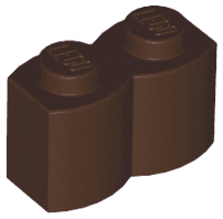 Brick, Modified 1 x 2 with Log Profile