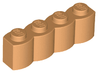 Brick, Modified 1 x 4 with Log Profile