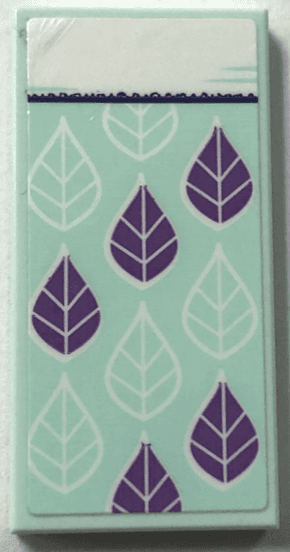 Tile 2 x 4 with Blanket with Medium Lavender Leaves and White Bedsheet Pattern (Sticker) - Set 41679