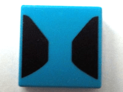 Tile 1 x 1 with Black Trapezoids Pattern