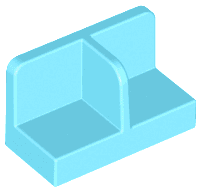 Panel 1 x 2 x 1 with Rounded Corners and Center Divider