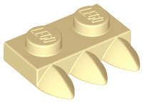 Plate, Modified 1 x 2 with 3 Teeth