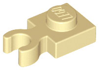 Plate, Modified 1 x 1 with Open O Clip Thick (Vertical Grip)