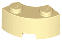 Brick, Round Corner 2 x 2 Macaroni with Stud Notch and Reinforced Underside