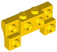 Brick, Modified 2 x 4 - 1 x 4 with 2 Recessed Studs and Thick Side Arches