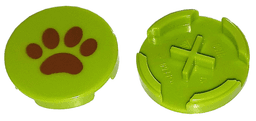 Tile, Round 2 x 2 with Reddish Brown Paw Print Pattern