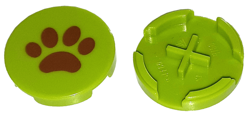 Tile, Round 2 x 2 with Reddish Brown Paw Print Pattern