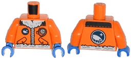 Torso Arctic Explorer Logo with Zipper and White Fur Trim Pattern / Orange Arms / Blue Hands
