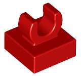 Tile, Modified 1 x 1 with Open O Clip