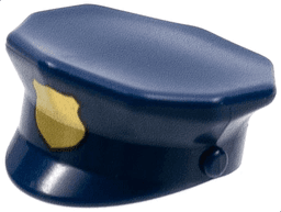 Minifigure, Headgear Hat, Police with Gold Badge Pattern