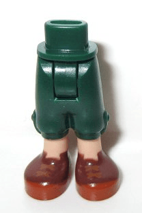 Mini Doll Hips and Trousers Cropped with Light Nougat Legs and Reddish Brown Shoes with Dark Orange Soles and Laces Pattern - Thick Hinge