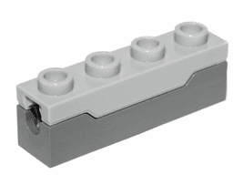 Projectile Launcher, 1 x 4 Spring Shooter with Light Bluish Gray Top