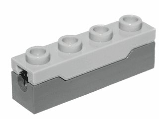 Projectile Launcher, 1 x 4 Spring Shooter with Light Bluish Gray Top