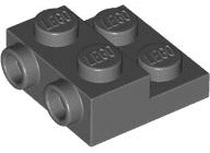 Plate, Modified 2 x 2 x 2/3 with 2 Studs on Side - Hollow Bottom Tube
