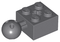 Technic, Brick Modified 2 x 2 with Ball Joint and Axle Hole with 6 Holes in Ball