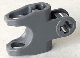 Technic, Axle Connector 2 x 3 with Ball Joint Socket - Closed Sides, Angled Forks with Open Axle Holes