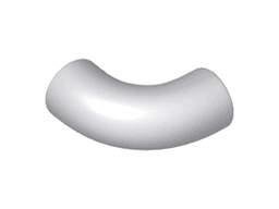 Brick, Round Tube 1 x 1 d. 90 degrees Elbow Macaroni - No Stud - Type 2 - Axle Hole