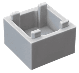 Container, Box 2 x 2 x 1 - Top Opening with Raised Inner Bottom