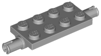 Plate, Modified 2 x 4 with Pins and Thin Angled Supports