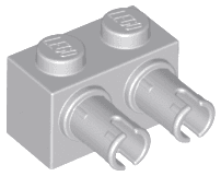 Brick, Modified 1 x 2 with Pins