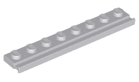 Plate, Modified 1 x 8 with Door Rail