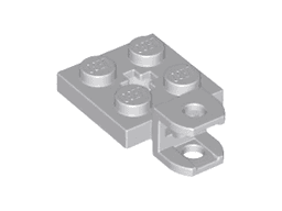 Plate, Modified 2 x 2 with Tow Ball Socket, Short, Flattened with Holes and Axle Hole in Center