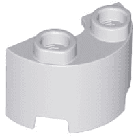 Cylinder Half 1 x 2 x 1