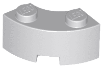 Brick, Round Corner 2 x 2 Macaroni with Stud Notch and Reinforced Underside