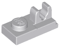 Plate, Modified 1 x 2 with Clip with Center Cut on Top