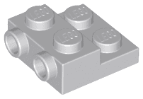 Plate, Modified 2 x 2 x 2/3 with 2 Studs on Side - Solid Bottom Tube